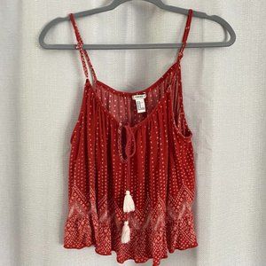 red front tie tanktop